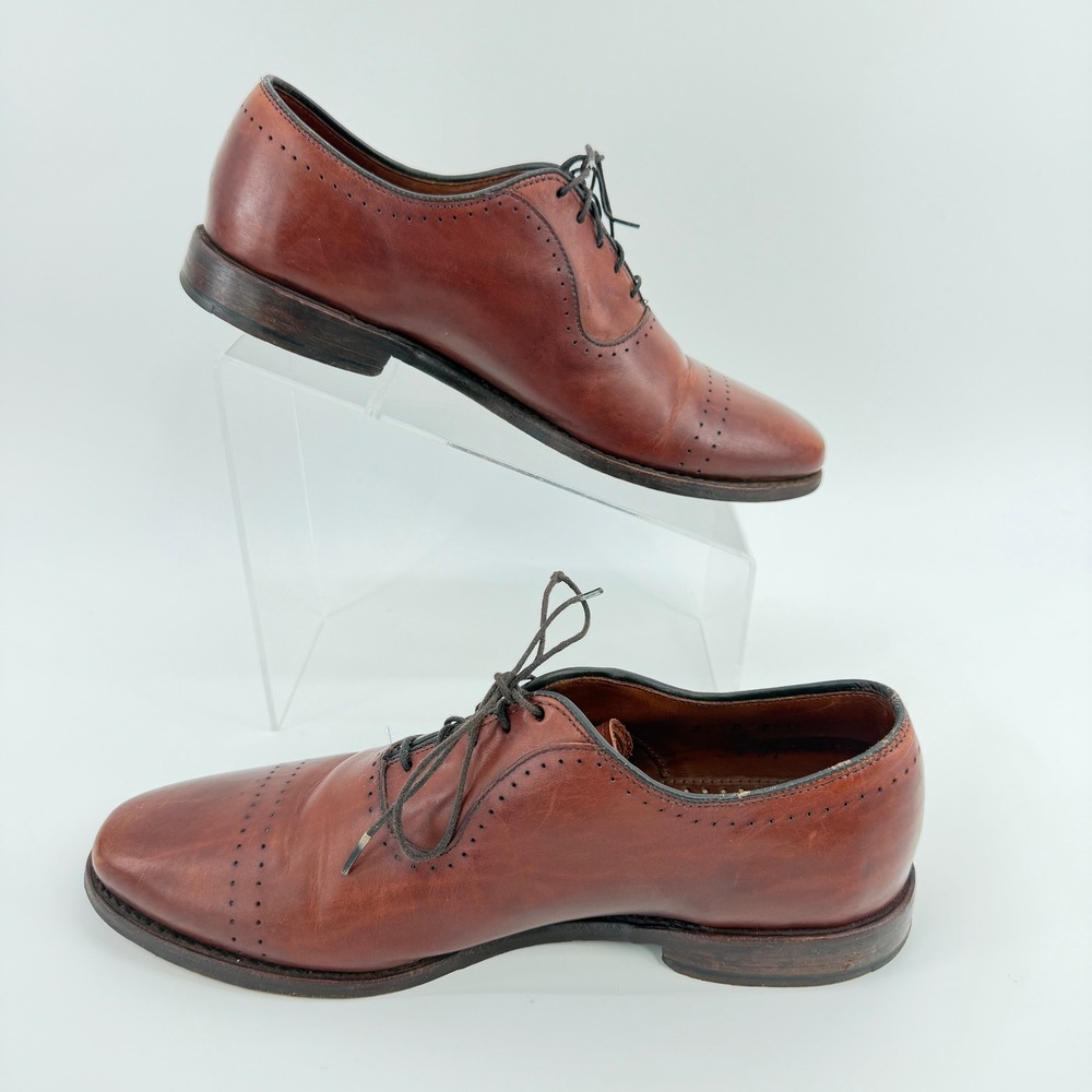 Allen Edmonds Vernon Perforated Cap Toe Oxford Brown Mens 9 D, Made in USA, 8838